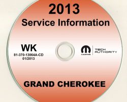 2013 Jeep Grand Cherokee Shop Service Repair Manual CD