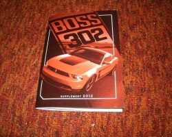 2012 Ford Mustang Boss 302 Owner's Manual Supplement
