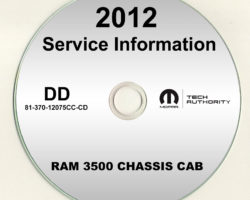 2012 Dodge Ram Truck 3500 Cab Chassis Service Manual CD