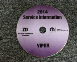 2014 Dodge Viper Shop Service Repair Manual CD
