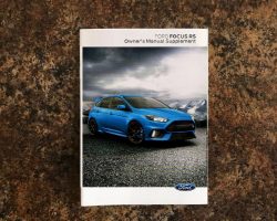 2016 Ford Focus RS Owner's Manual Supplement