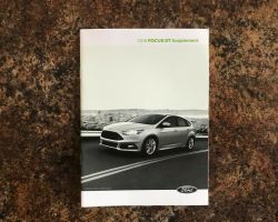 2016 Ford Focus ST Owner's Manual Supplement