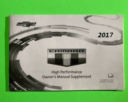 2017 Chevrolet Camaro High Performance
  Owner's Manual Supplement