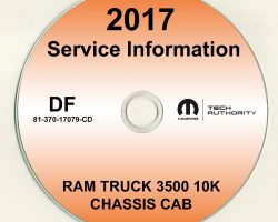 2017 Dodge Ram Truck 3500 10K lb Cab Chassis Service Manual CD