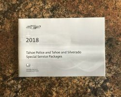 2018 Chevrolet Tahoe Police & Special Service Package Owner's Manual
