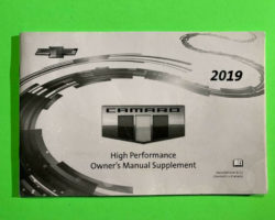 2019 Chevrolet Camaro High Performance
  Owner's Manual Supplement