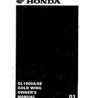 2001 Honda Goldwing GL1800A & GL1800SE Owner's Manual