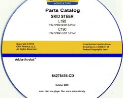 COMPLETE Parts Catalog on CD for New Holland CE SKID STEERS / COMPACT TRACK LOADERS model L190