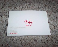 2004 Pontiac Vibe Owner's Manual