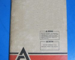 ALLIS-CHALMERS ACC30PS FORKLIFT Owner Operator Maintenance Manual