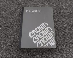 CROWN 20BS74A FORKLIFT Owner Operator Maintenance Manual