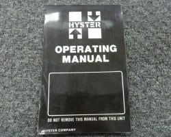 HYSTER A25XNT FORKLIFT Owner Operator Maintenance Manual