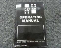 HYSTER BE100ZHD FORKLIFT Owner Operator Maintenance Manual