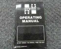 HYSTER H3.0FT FORKLIFT Owner Operator Maintenance Manual