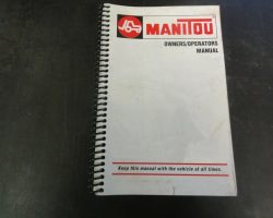 MANITOU MLT735-120 TELEHANDLER Owner Operator Maintenance Manual