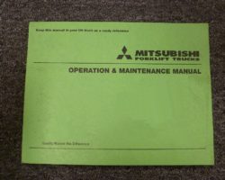 MITSUBISHI FD35 FORKLIFT Owner Operator Maintenance Manual