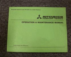 MITSUBISHI PMW30 FORKLIFT Owner Operator Maintenance Manual