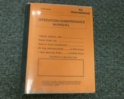 Raymond 19 ELF RIDER Forklift Owner Operator Maintenance Manual