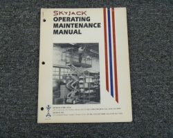 Skyjack 0 Lift Owner Operator Maintenance Manual