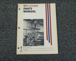 Skyjack SJPX25 Lift Parts Catalog Manual
