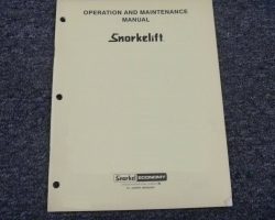 Snorkel A38A Lift Owner Operator Maintenance Manual