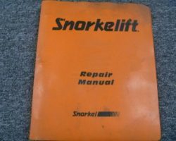 Snorkel SL25 Lift Shop Service Repair Troubleshooting Guide Manual