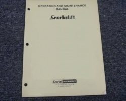 Snorkel UNO41 Lift Owner Operator Maintenance Manual