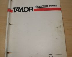 Taylor GT-100 Forklift Owner Operator Maintenance Manual