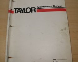 Taylor TH300L Forklift Owner Operator Maintenance Manual