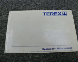 Terex RT 230-2 Crane Owner Operator Maintenance Manual