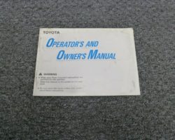 Toyota 02-5FG30 Forklift Owner Operator Maintenance Manual