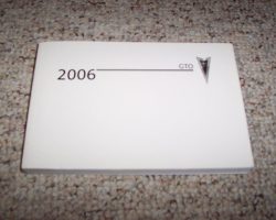 2006 Pontiac GTO Owner's Manual