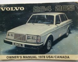 1978 Volvo 264 & 265 Owner's Manual