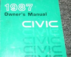 1987 Honda Civic Wagon 4WD Owner's Manual