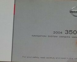 2004 Nissan 350Z Navigation System Owner's Manual