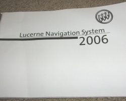 2006 Buick Lucerne Navigation System Owner's Manual