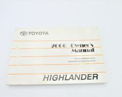 2006 Toyota Highlander Hybrid Owner's Manual