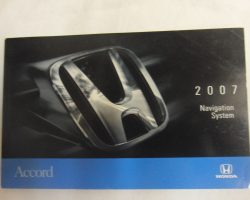2007 Honda Accord Navigation System Owner's Manual