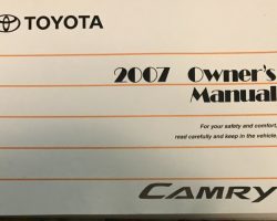 2007 Toyota Camry Hybrid Owner's Manual