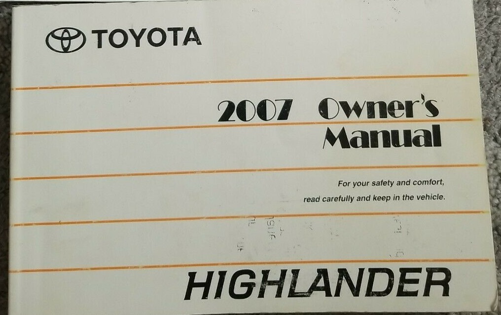 Toyota Highlander Hybrid Owners Manual Diy Repair Manuals