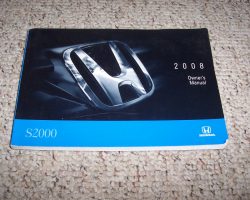 2008 Honda S2000 Owner's Manual