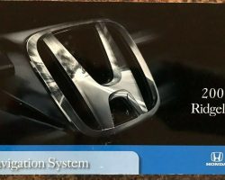 2009 Honda Ridgeline Navigation System Owner's Manual