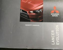 2010 Mitsubishi Lancer Evolution Owner's Manual