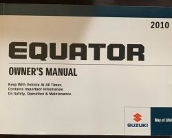 2010 Suzuki Equator Owner's Manual