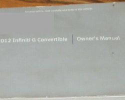 2012 Infiniti G Series Convertible Owner's Manual