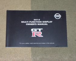 2012 Nissan GT-R Multi Function Display Owner's Manual