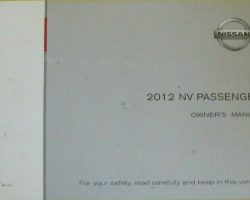 2012 Nissan NV Passenger Van Owner's Manual