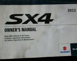 2012 Suzuki SX4 Owner's Manual