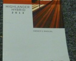 2013 Toyota Highlander Hybrid Owner's Manual