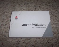 2014 Mitsubishi Lancer Evolution Owner's Manual